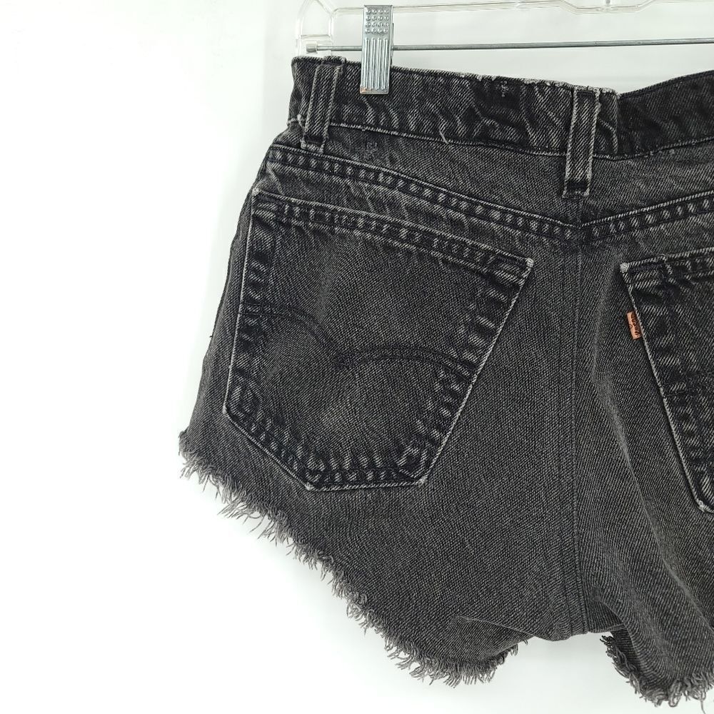 Levi's Jean Shorts Vintage Women's 29 Black Gold Tab 545 Loose Fit Cutoff Boho - Picture 12 of 16